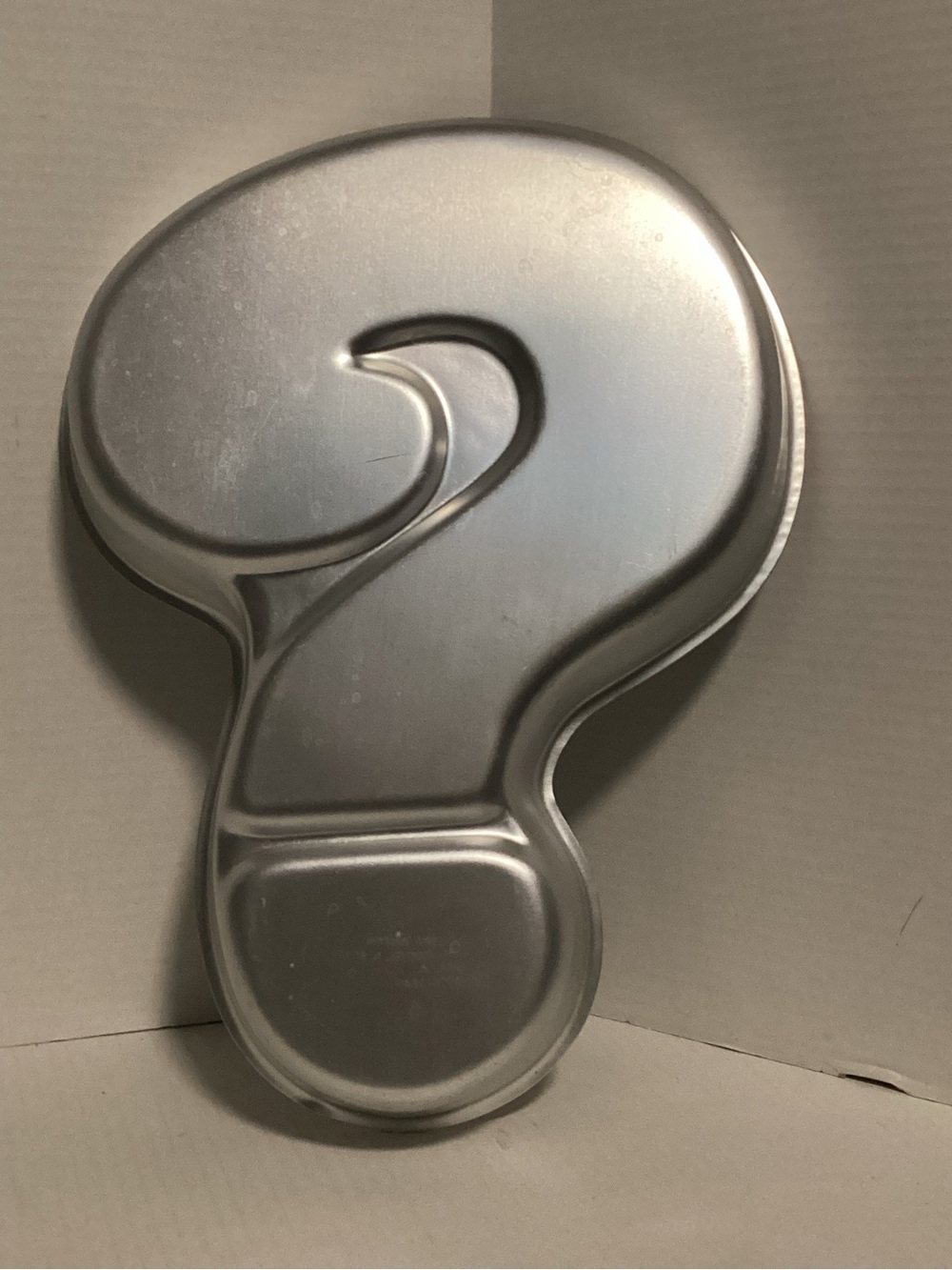 1987 Wilton Silver Question Mark Shaped Cake Pan - Home Accents